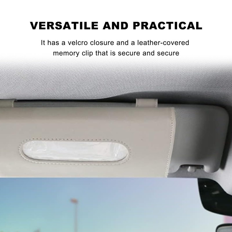 Oiieco 2 Pcs Car Tissue Holder, Premium PU Leather Sun