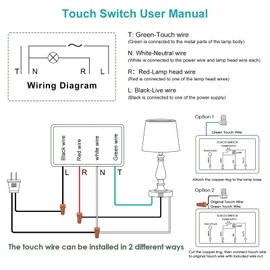 2 Pack Touch Lamp Control Module Lamp Touch Dimmer Switch 3 Way Touch Lamp Sensor Replacement Touch Lamp Switch Repair kit with Wire Caps Touch Dimmer Switch for Lamp Fit for Dimmable LED Bulbs