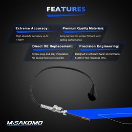 Misakomo Exhaust Gas Temperature Sensor, EGT Compatible with 2011-2016 Ford F250 F350 F450 F550 Super Duty 6.7L V8, 2015-2019 Transit 150 250 350 350HD 3.2L L5 Diesel, DPF AC3Z5J213C AC3Z12B591A