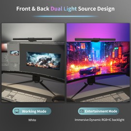 Colorpanda Monitor Light Bar, USB Reading LED Task Lamp with Touch Control, No Screen Glare Dimmable Desk Lamp Computer Monitor Light Bar for Screen Home Office,Work with Alexa and Google Assistant