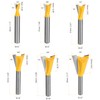 HARFINGTON 6pcs Dovetail Router Bit Set 1/4" 3/8" 1/2" 5/8"