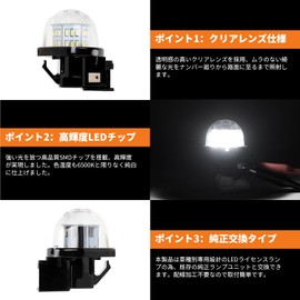 Kitazawa Shoji Suzuki Universal License Lamp LED License Lamp Explosive Light Every DA17V DA17W Jimny License Plate Light JB64W JB74W Car Specific Custom Barts Coupler On Genuine Replacement Type Set