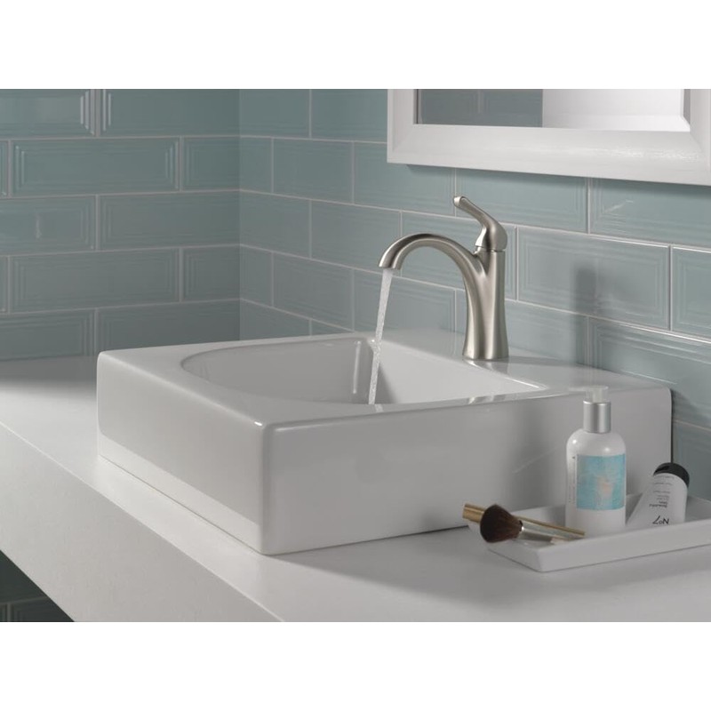 Delta Arvo Brushed Nickel Bathroom Faucet 1 Hole, Single Hole