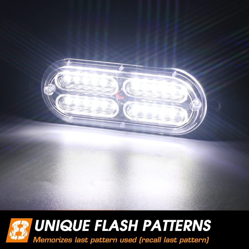 LINKITOM 4pcs Ultra Slim Sync Feature 24-LED Car Truck Surface