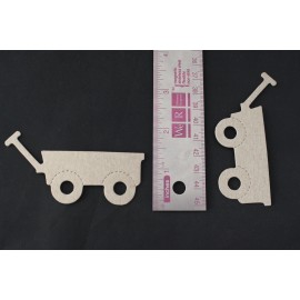 Wagon Bare Chipboard 4 Die Cuts Embellishments Scrapbooking