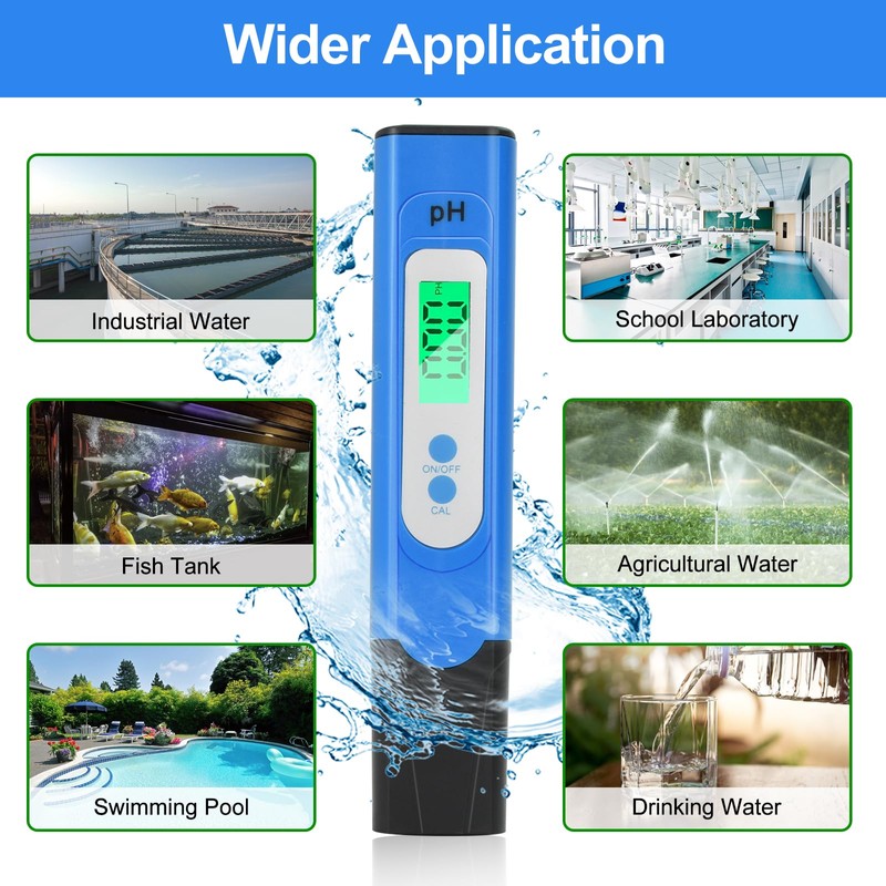 Aideepen PH Meter Digital, 0-14 pH Measuring Range, 0.01 High
