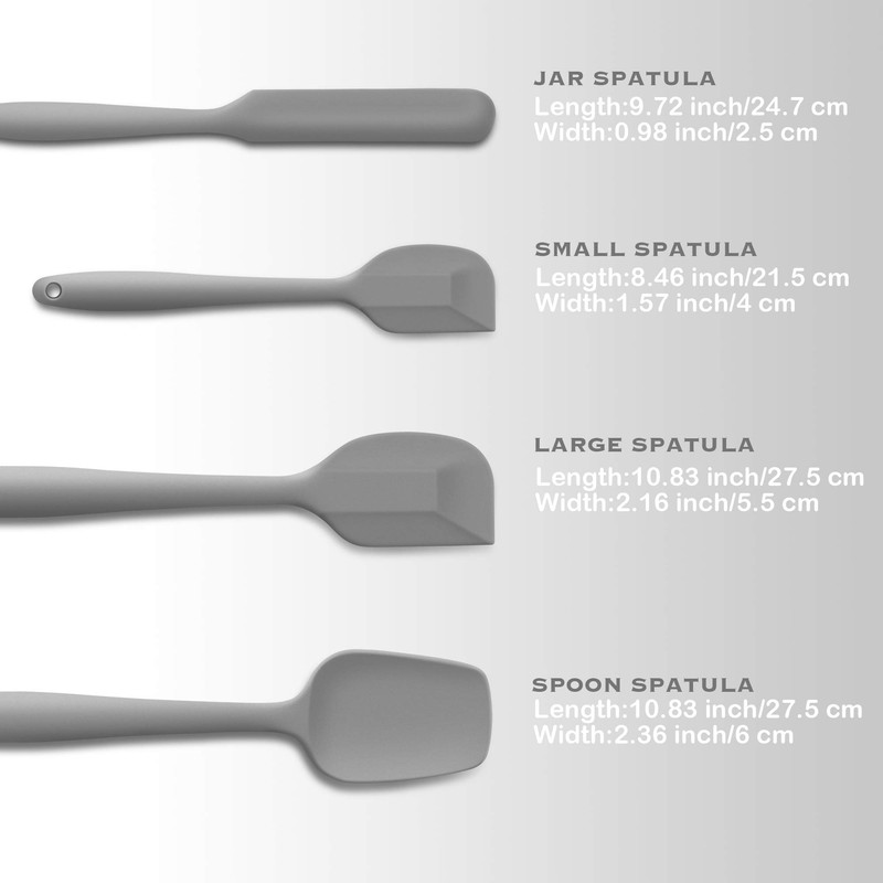 Juego de 4 espátulas de silicona flexibles, resistentes al calor,