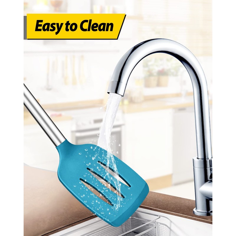 Pack of 4 Silicone Cooking Utensils Set, Non Stick Large