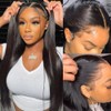Wear and Go Glueless Wig Human Hair Pre Plucked Pre Cut 180% Density 4x4 Glueless Lace Front Human Hair Wigs for Black Women 20 INCH.