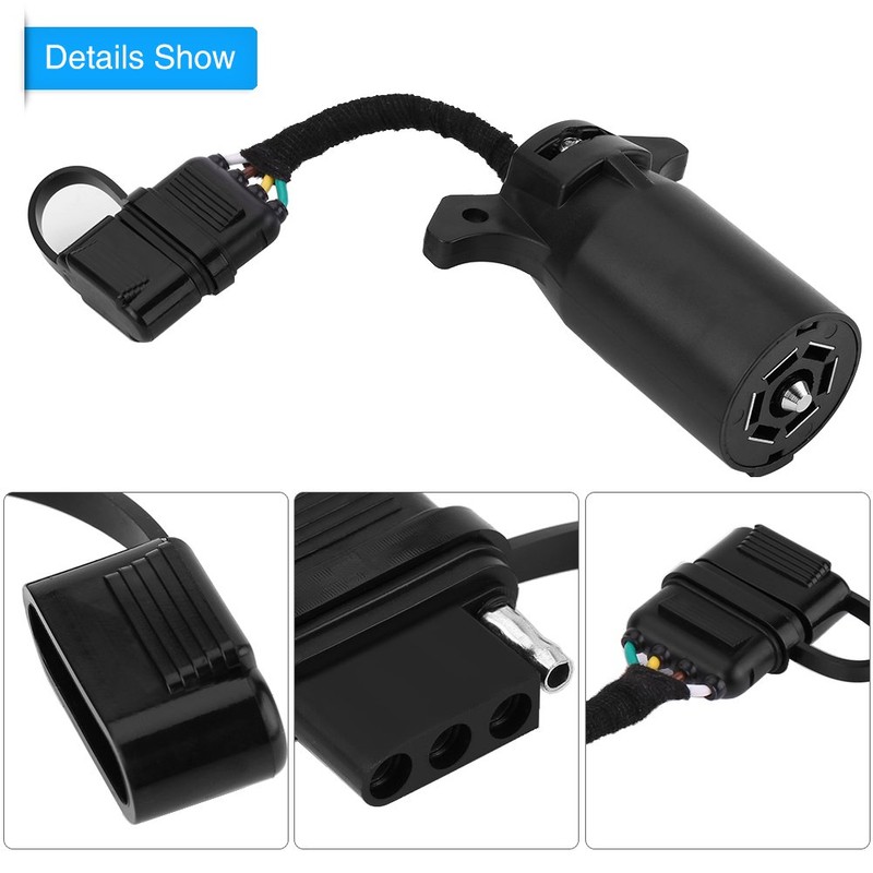 Trailer Adapter,6-24V 7 to 4 Pin Trailer Plug Adapter Blade