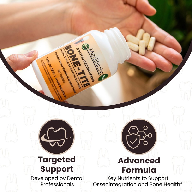 MediNiche Bone-Tite Osseointegration Support Supplement I Key Vitamins, Minerals, and