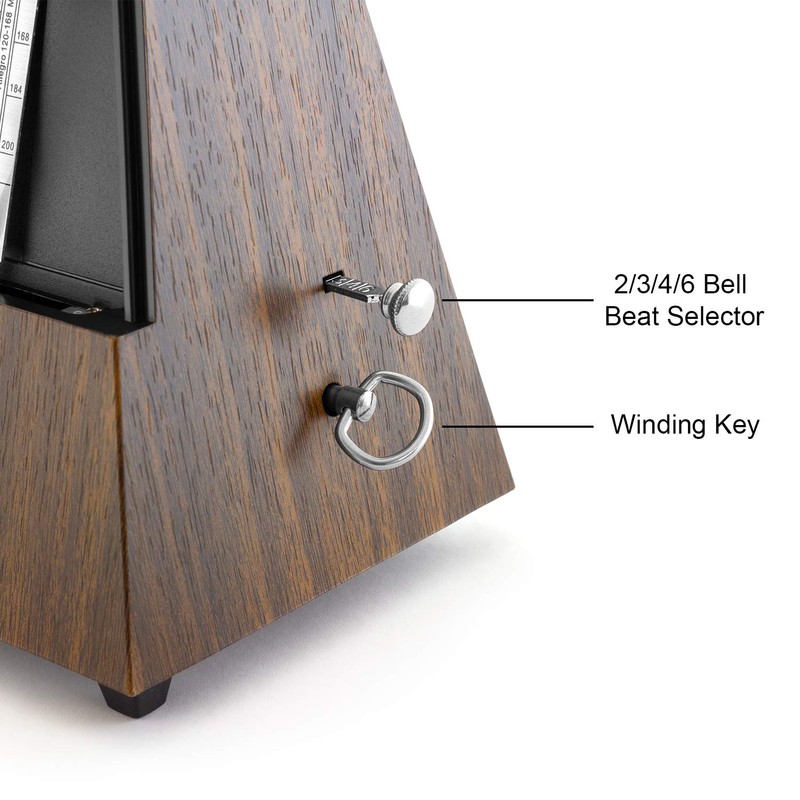 Theodore Wooden Mechanical Metronome - Classic Pyramid Style - Ideal