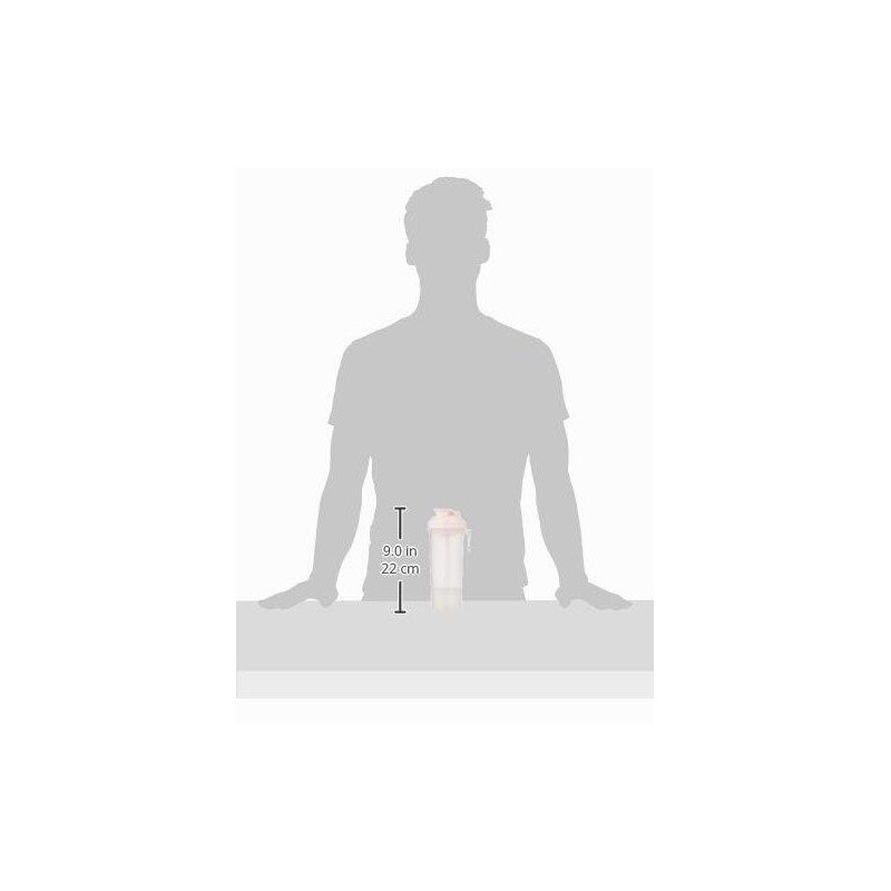 Smartshake Slim Bottle Shaker Cup with 500 ml Capacity, Pale