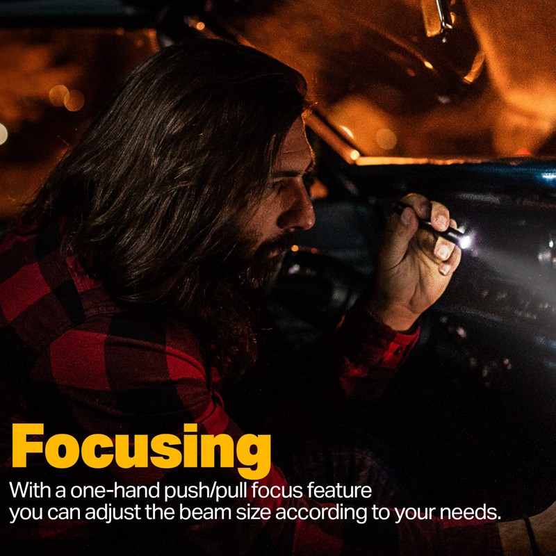 LUXPRO Dual Power Rechargeable Focusing LED Penlight Flashlight with Pocket