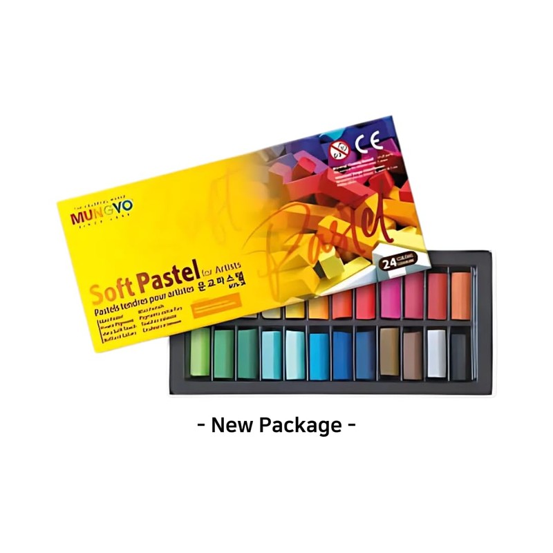 Mungyo Non-Toxic Square Soft Pastel Set - 24 Vivid Colors,