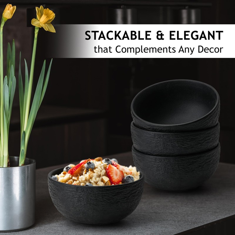 MIAMIO – 25.5 Oz Set of 4 Ceramic Bowls –
