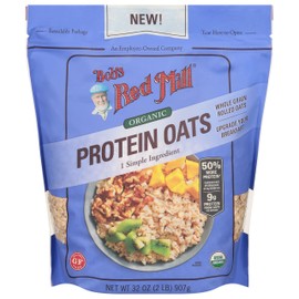 Bob's Red Mill Organic Gluten Free Protein Oats, 32oz (Pack of 1) - 9g/Serving, Non GMO, Whole Grain, Plant Based Protein, Vegan, Kosher