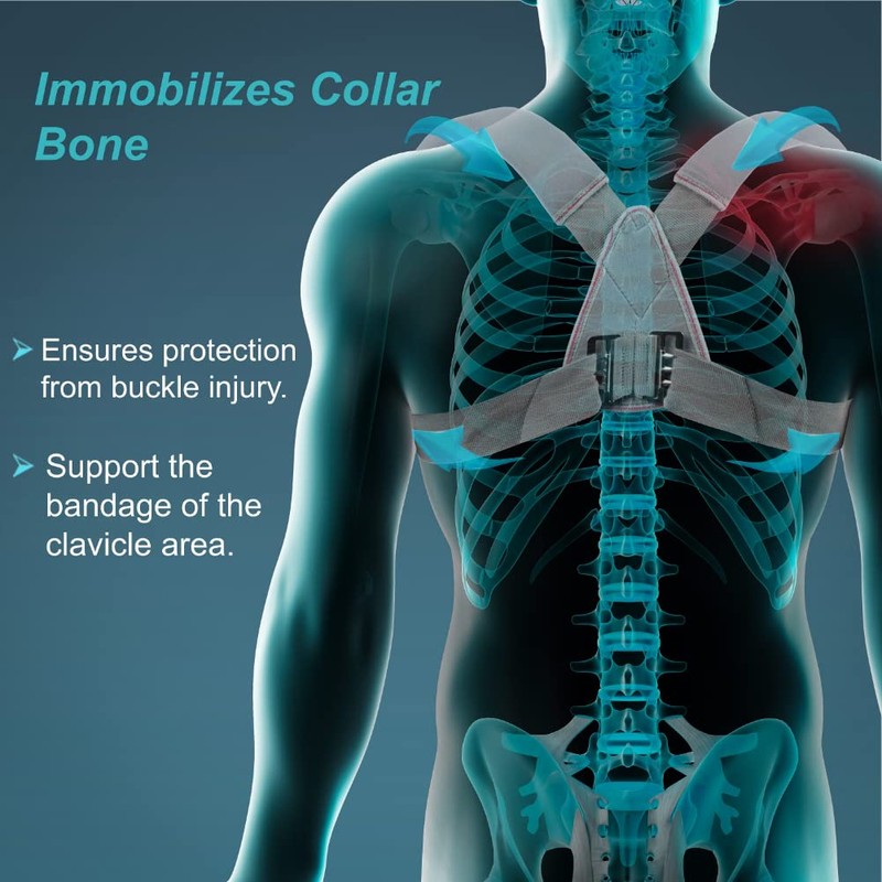 Tynor Clavicle Brace with Buckle, Grey, XL, 1 Unit