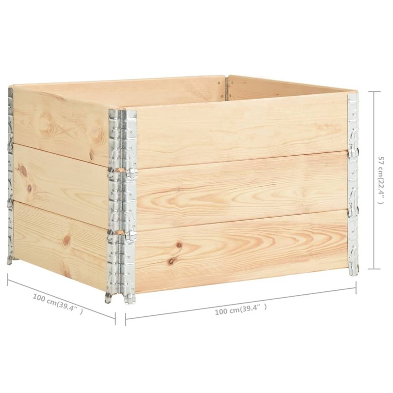 vidaXL Solid Pine Wood Stackable Pallet Collars - Multipurpose Storage