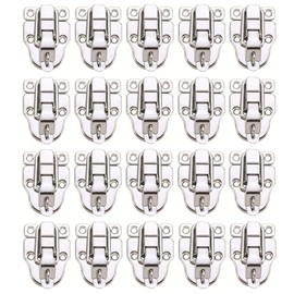 20Pack Metal Duckbilled Box Hasp Lock Toggle Latch Catch for Wooden Case Boxes Toolbox Silver