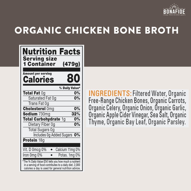 Bonafide Provisions Fresh Organic Chicken Bone Broth, 16.9oz - 6