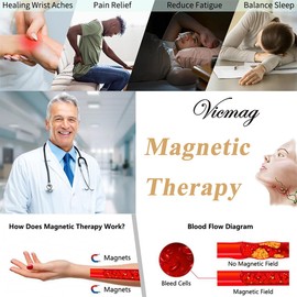 Vicmag Copper Magnetic Bracelet for Women and Men Ultra Strength Magnets 99.9% Pure Copper Strong Magnets Jewelry Gift Adjustable Length(Flower)