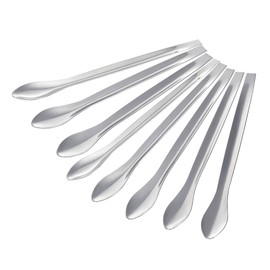 sourcing map Micro Lab Spoons 4.13" Silver 201 Stainless Steel Powders Sampling Spoon for Laboratory Pack of 15