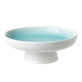 Kelendle Ceramic Footed Bowl Round Pedestal Bowl Decorative Fruit Dish Holder Dessert Display Stand for Kitchen Counter Centerpiece Table Decor Serving Fruit Tray