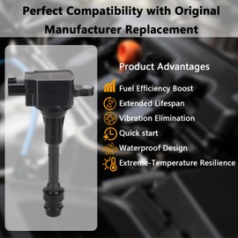 UF350 OEM Ignition Coil - Compatible with 2002-2008 Nissan Altima Sentra X-Trail - L4 2.5L Engines - Replaces # UF350 1788319 5C1395