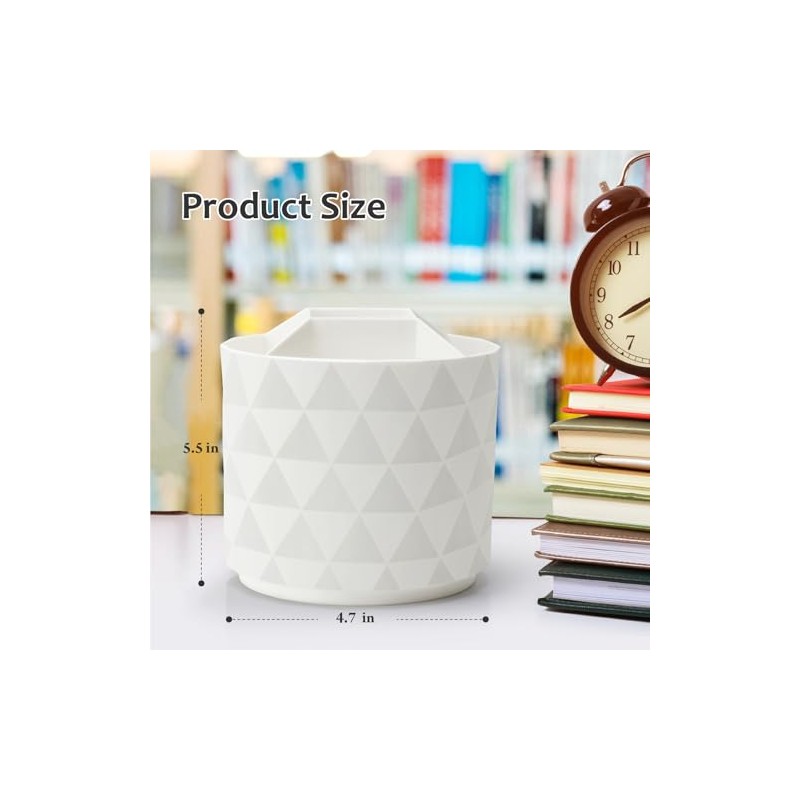 360-Degree Rotating Desk Organizer with Diamond Pattern