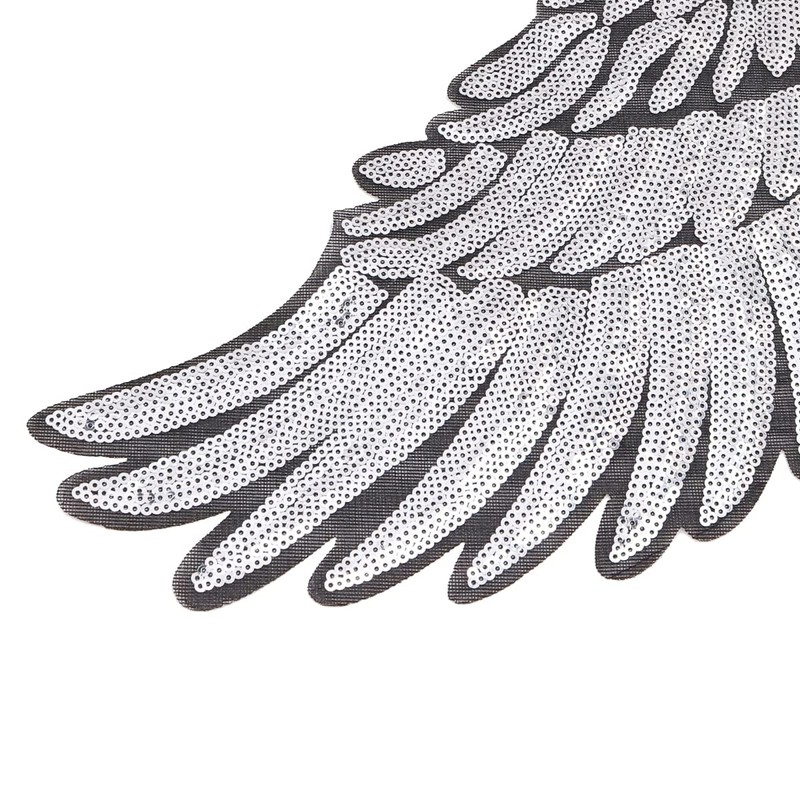 Tiardey Large Angel Wings Sequin Patches Iron on Sew on