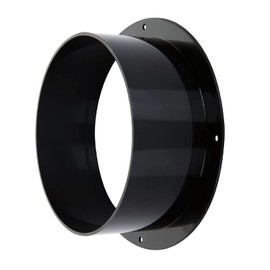 Duct Connector Flange 6"(5.75 Inch) Black Plastic Straight Dryer Vent Wall Plate Wall Trim Pipe Collar for Heating Cooling Ventilation System(150mm)