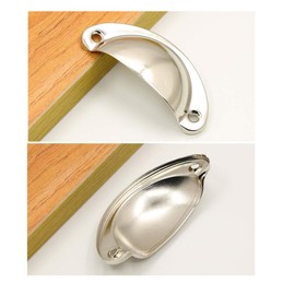 BOZONLI 12 Pack Retro Metal Kitchen Cupboard Drawer Cabinet Door Handles Knobs Nickel Brushed Shell Cup Pull Handle