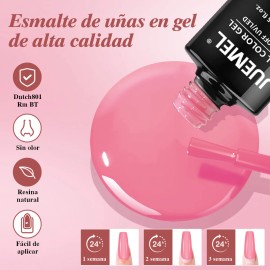 24 Geles Esmalte Para Uñas Gama De Uv Semipermanente Juemel, Con 3 Piezas Capa Base de y Capa Superior Mate y Brillante, Uñas de Gel Multicolor de Larga Duración, Aptos Para Todas Las Estaciones
