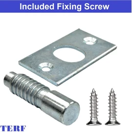 TERF® Heavy Duty Steel Hinge Bolts Including Fixing Screw for Door Frame Protection - Pack of 4