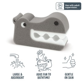 Genuine Fred Bath Biters, Children's Bath Sponge, Hippo