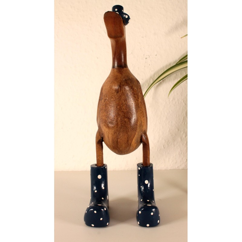 Decorative Wooden Duck 25 cm with Boots and Hat in
