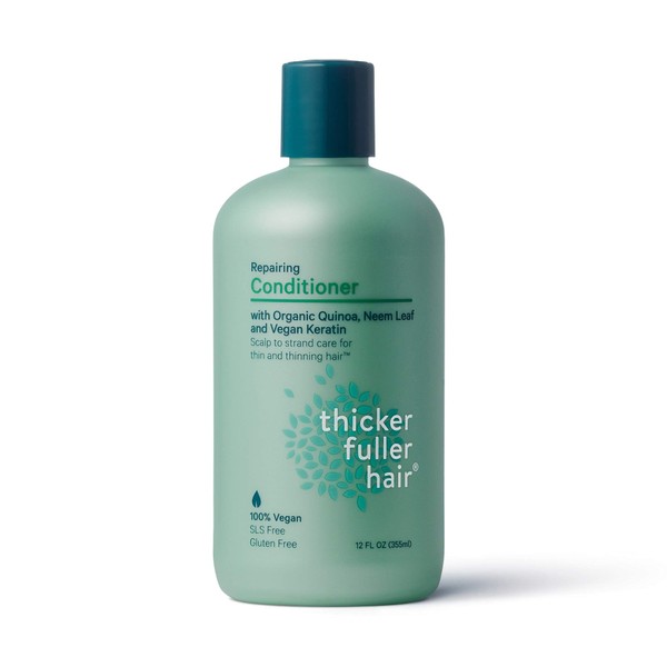 Thicker Hair Care Thicker Fuller Hair Repairing Conditioner, 12 Oz, Green (819933011744)