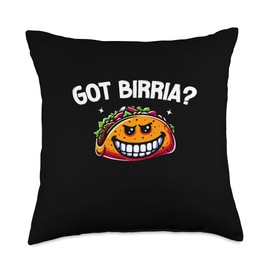 Vintage Tasty Birria Gifts For Taco Lovers Got Birria-Funny Delicious Mexican Foodie Love Taco Throw Pillow, 18x18, Multicolor