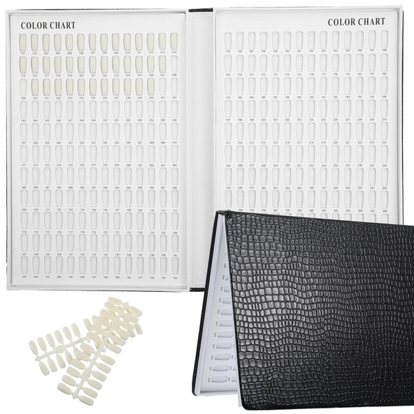 Professional 308 Nail Colors Chart, Black Polish Display Card Book,