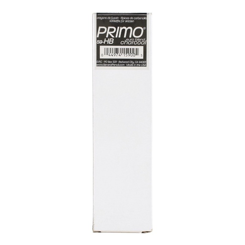 Primo Euro Blend HB Charcoal Pencils, Box of Twelve Hard