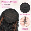 ALXNAN Wavy Curly Ponytail Extension, 18" Black With Highlights Drawstring