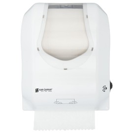 San Jamar Simplicity Essence Summit Touchless Paper Towel Dispenser Hands Free, Wall-Mounted for Bathrooms or Restrooms, Plastic, Standard Roll, White
