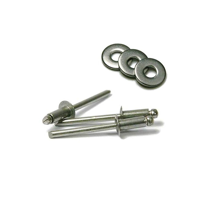 Stainless Steel Domed Pop Rivet Fastener Assortment Kit with Backing