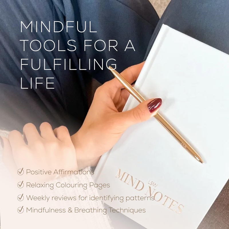 LSW London Mind Notes 6-Month Undated Wellness Journal with Mental