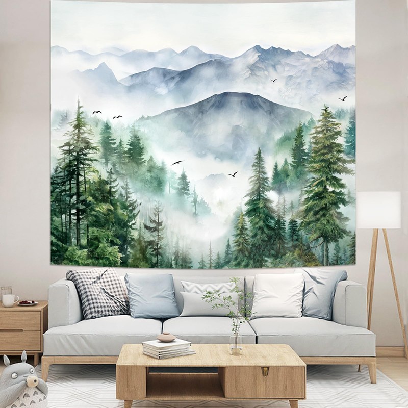 Avinyl - Tapiz de bosque de montaña para recámara, 150
