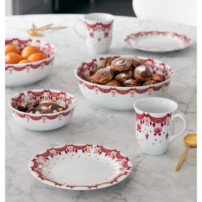 Bjørn Wiinblad Christmas Bowl Diameter 16 cm Handmade Red