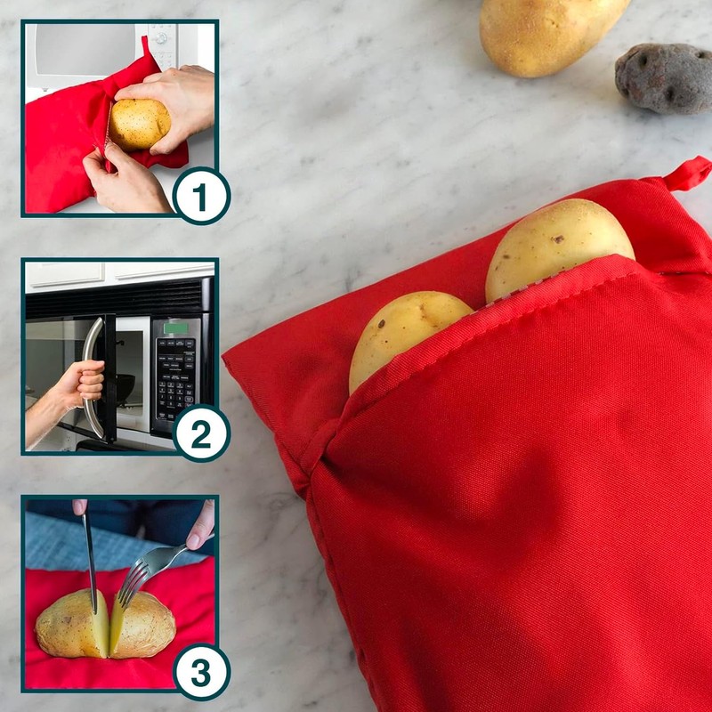 SET da 2 Sacchetti per Cottura di Patate in Microonde