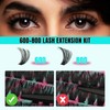 Lash Clusters 320pcs Multipack,60D 80D Mixed Tray DIY Eyelash Extension