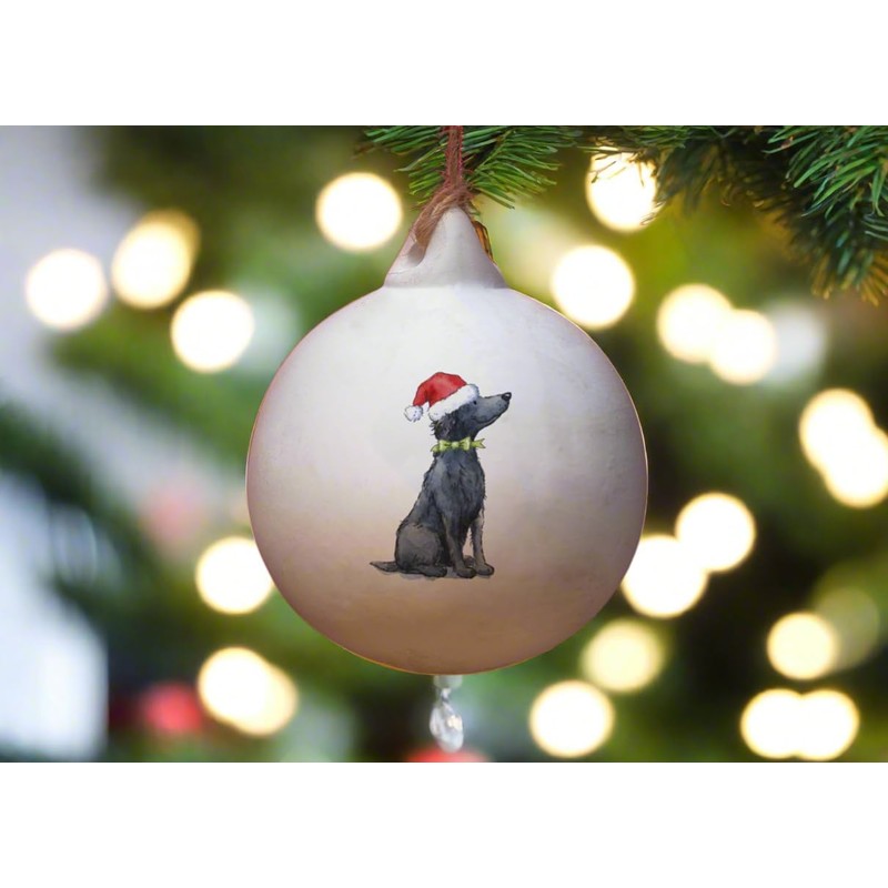 Image Industry Flat Coated Retriever Ceramic Bauble - Tree Decoration